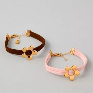 NWT American Eagle Outfitters Gold Resin Friendship Bracelet 2 pack Pink Brown